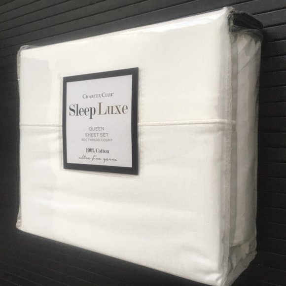 new White Charter Club Sleep Luxe 800 Thread Count 100% Cotton QUEEN Sheet Set - Picture 1 of 7